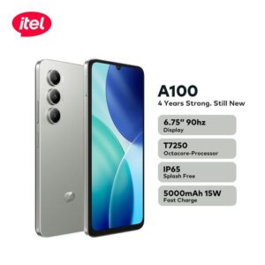 itel A100 6.75'' 90hz Bright Display IP65 5000mah 15W T7250 Octa-core 128+3GB