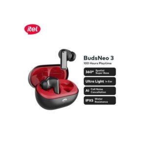 itel Buds Neo 3 Super Bass ENC BT 5.3 Earbuds - 100 Hours On
