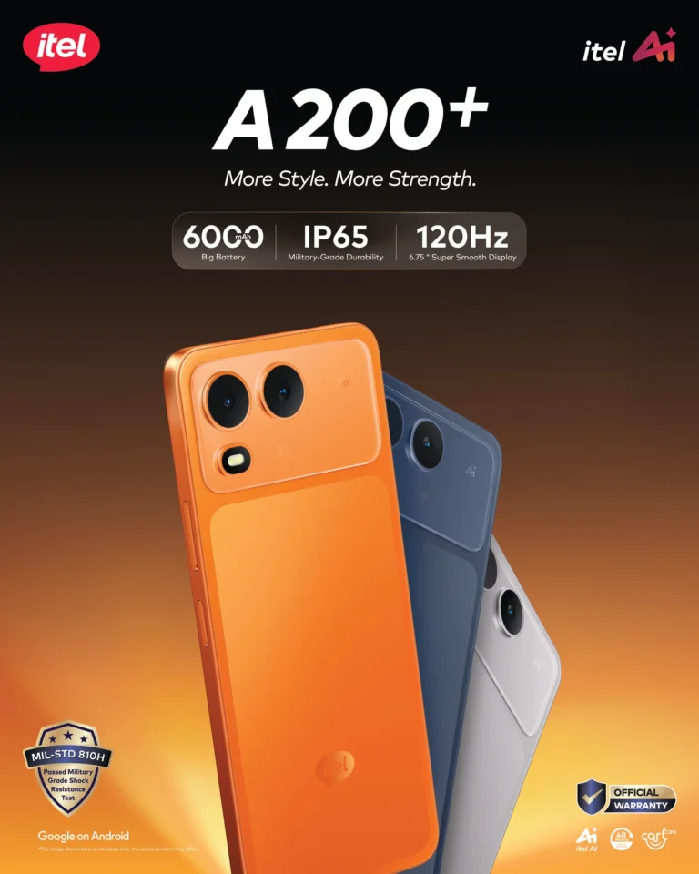 itel A200 Plus 3gb (Expandable to 8gb Ram) 64gb Rom 6000mah Battery