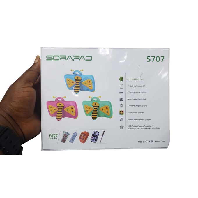 SORAPAD S707 7.0″ tablet educational children learning tablet, (Without Sim Card)/256GB